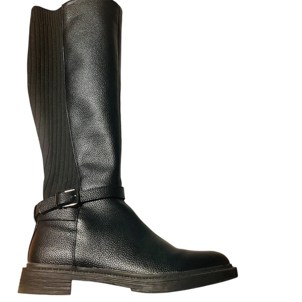 Kenneth Cole Reaction Winona Women's Knee-High Riding Boots Black Side Zip